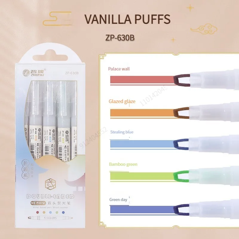 Набор из 5 штук двухсторонних маркеров Kissbuty текстовыделители 4 а textline hl470