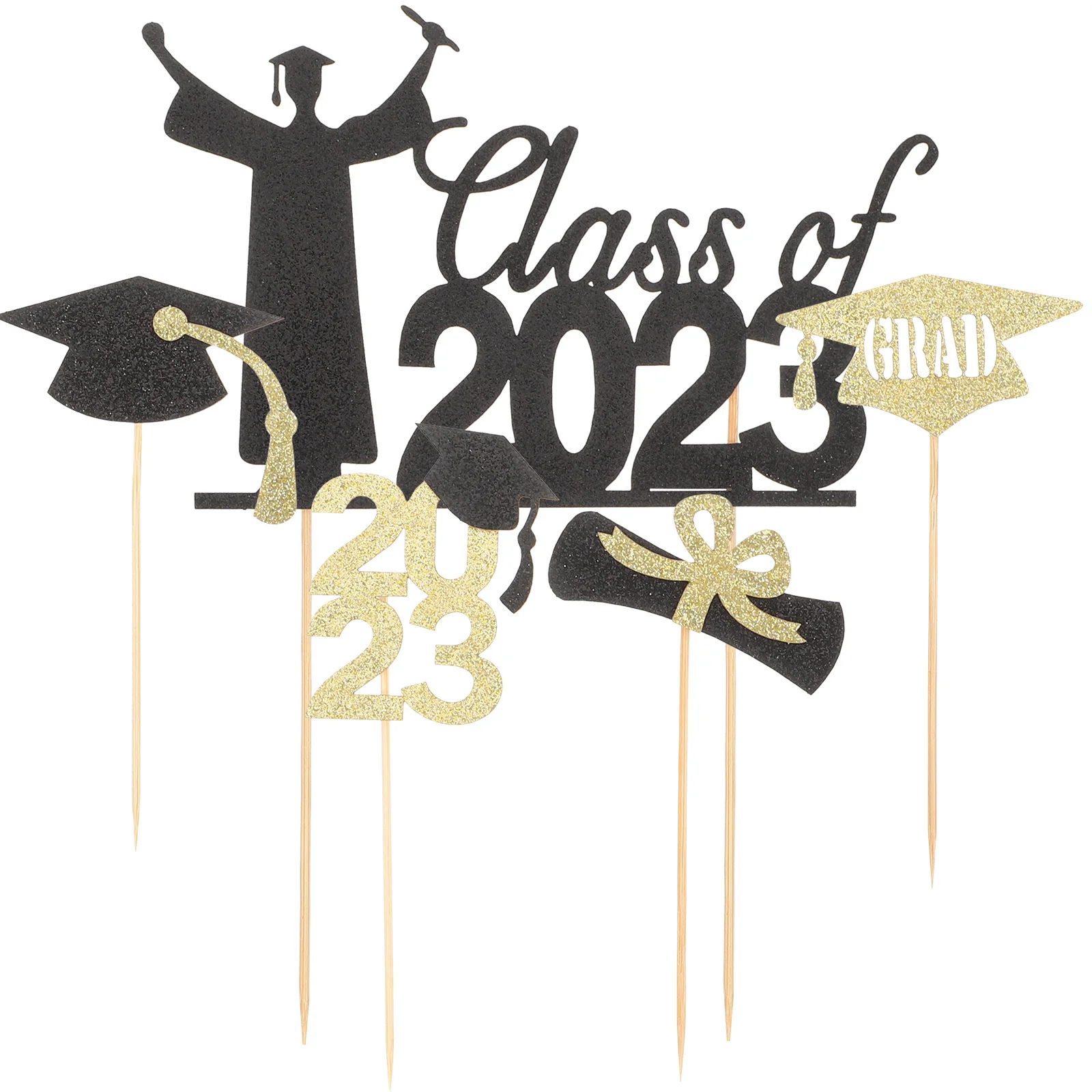 

Cupcake Graduation Picks Grad Toppers Topper Cake Decorations Dessert Ornaments Decorative Congrats Pickcupcakes Paper