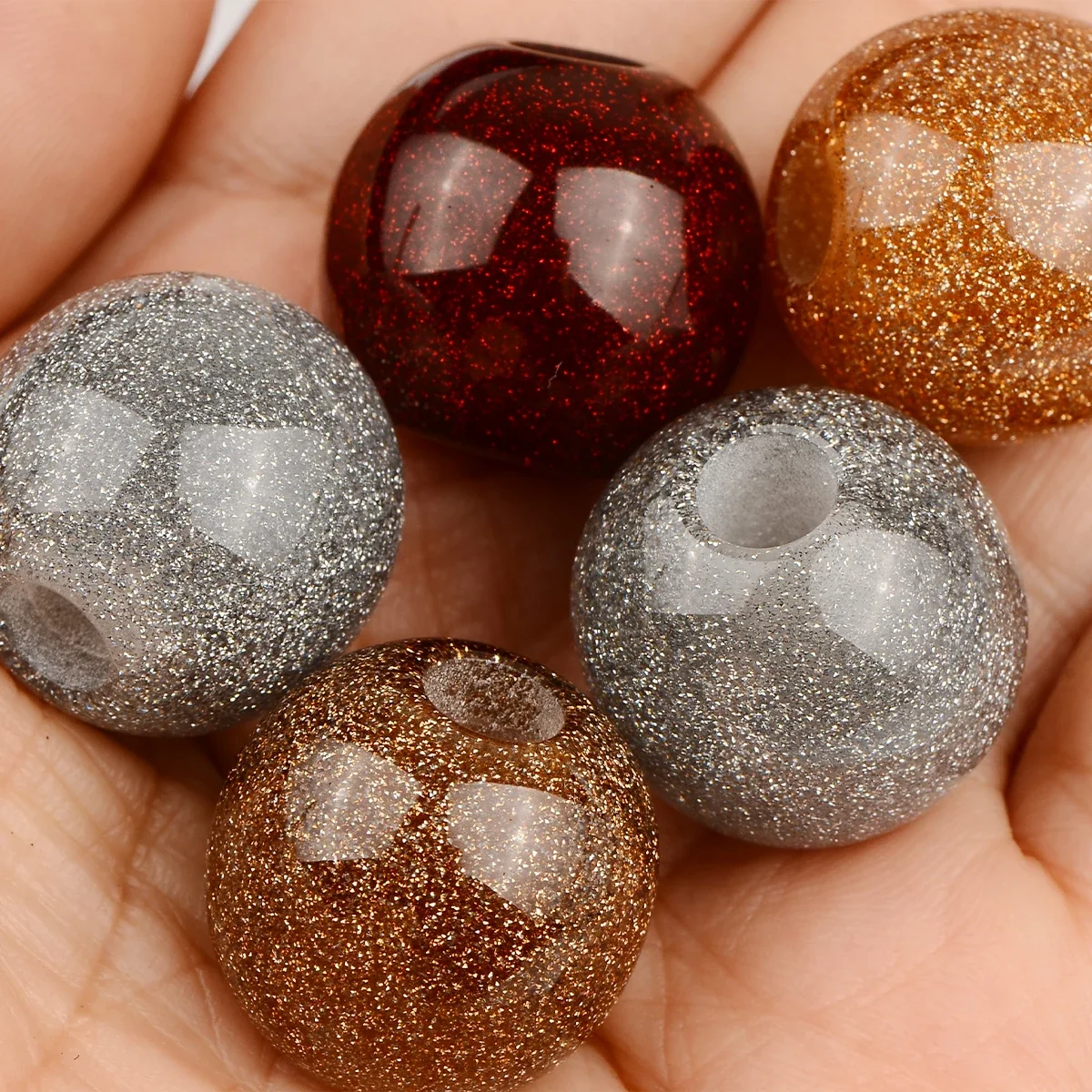 10 шт. 19 мм смешанные темные ретро большие круглые бусины с большими отверстиями