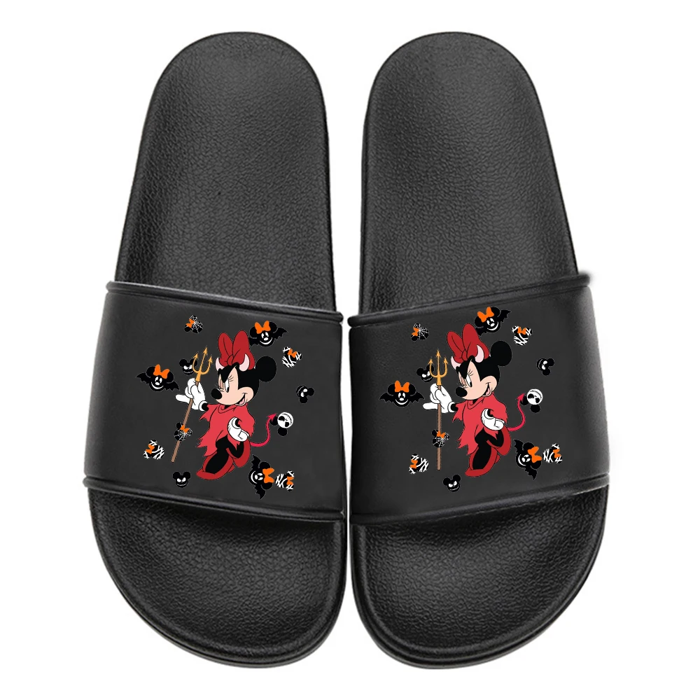 funny Minnie Mickey Slippers Printing Cartoon Home Slippers Thick Sole Sandals Women men Shoes Ladies Flip Flops Indoor Flat