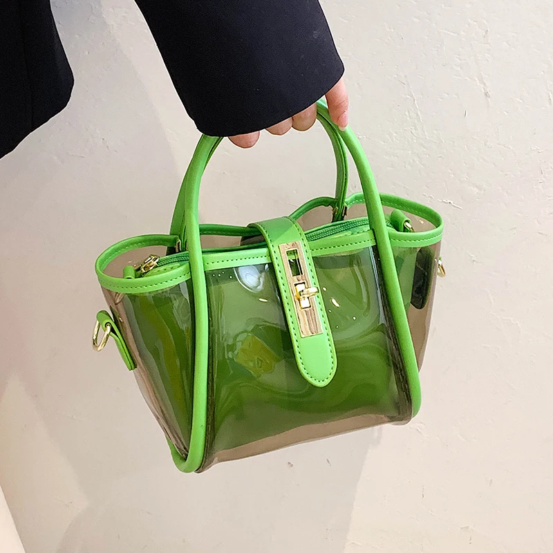 

Summer All-match Jelly Bag 2022 Women New Large Capacity Transparent Shoulder Bags Casual Female Holiday Handbags Trend