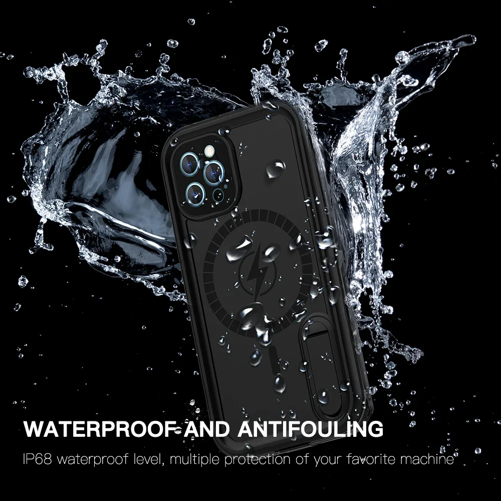 

IP68 Swim Run Outdoor Sports Waterproof 360 Protection Case For iPhone 12 Pro Max 12 Mini 12 1.5M Underwater Cover Coque Funda