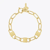 enfashion goth lock key bracelets for women gold color stainless steel bracelet 2020 fashion jewelry bijoux femme b202218