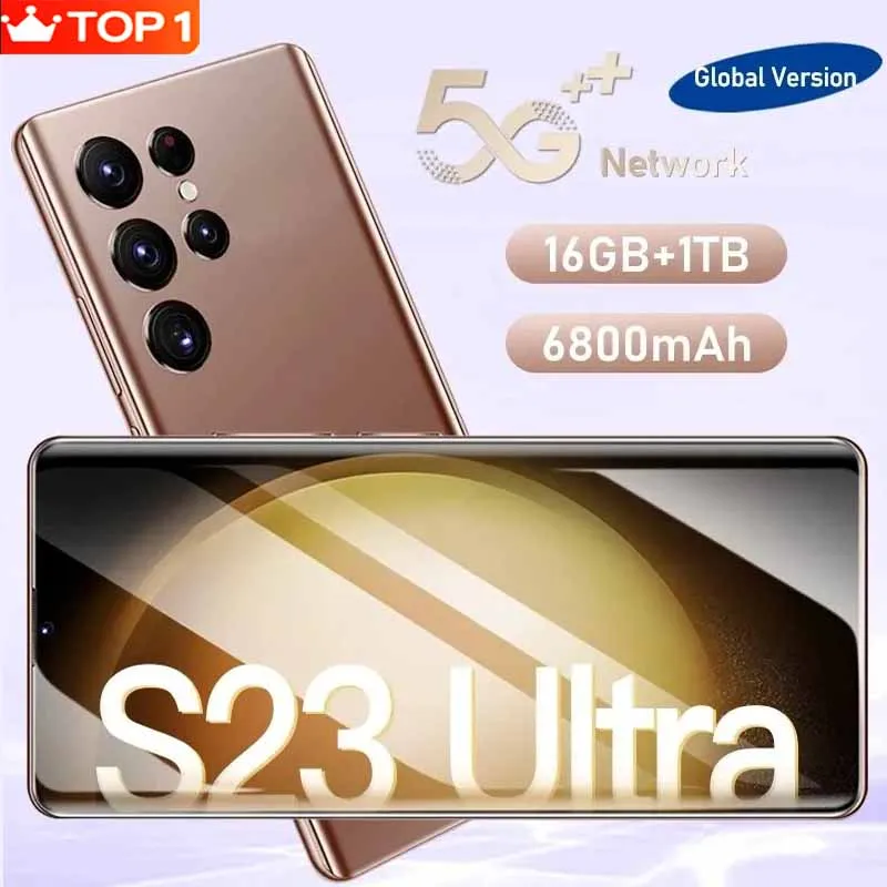 

New Global Version S23 Ultra 6.8Inch 5G Smartphone 6800mAh 16+1TB Mobile Phones Dual SIM Card Cell Phones Unlock