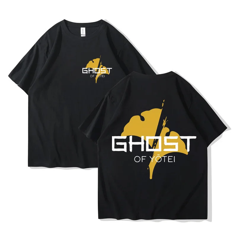 Фото Футболка с логотипом Ghost of Yotei, футболка с короткими рукавами, мужские футболки с рисунком, фигурки аниме в стиле хип-хоп №3