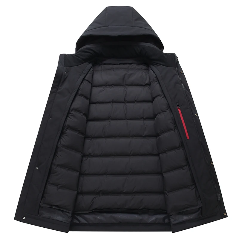 Мужской пуховик на утином пуху с капюшоном молнии цвета в ассортименте размеры