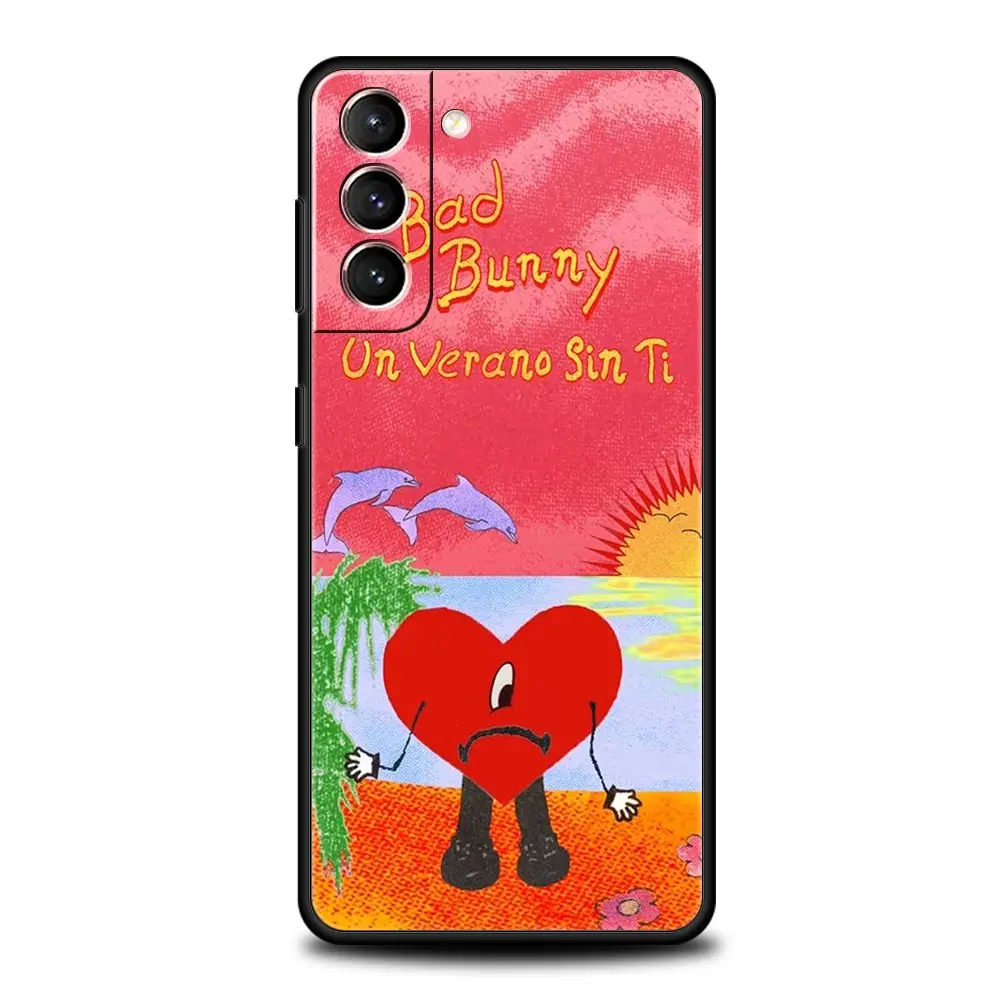 Phone Case For Samsung Galaxy S24 S23 Ultra S22 S21 S20 FE 5G S10 S10E S9 Plus S8 Soft Black Cover Un Verano Sin Ti Bad Bunny