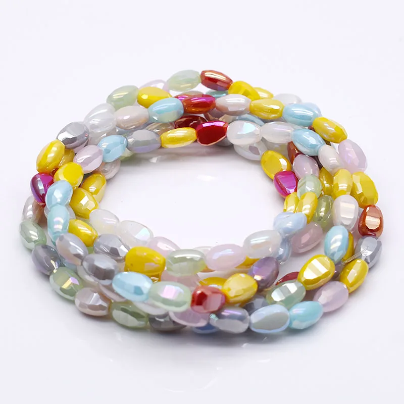 

6X9mm Faceted Crystal Glass Beads Water drop Shape Charm Loose Spacer Glass Beads For Jewelry Making DIY Earring Bracelet