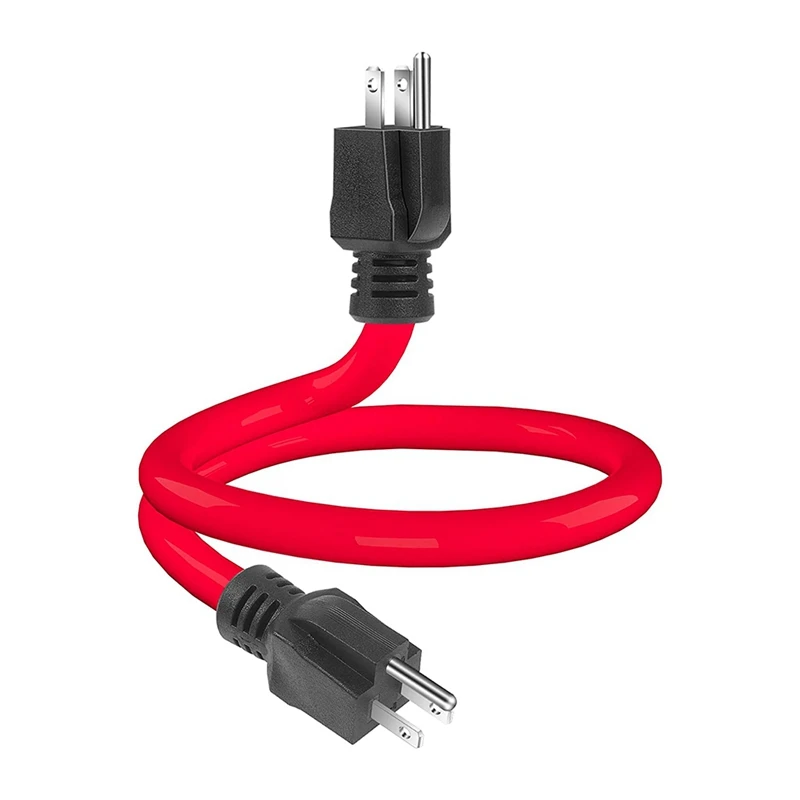 

1 Piece 3 Prong Enerator Adapter Cord For Transfer Switch,12AWG 125V (2FT) (Red)