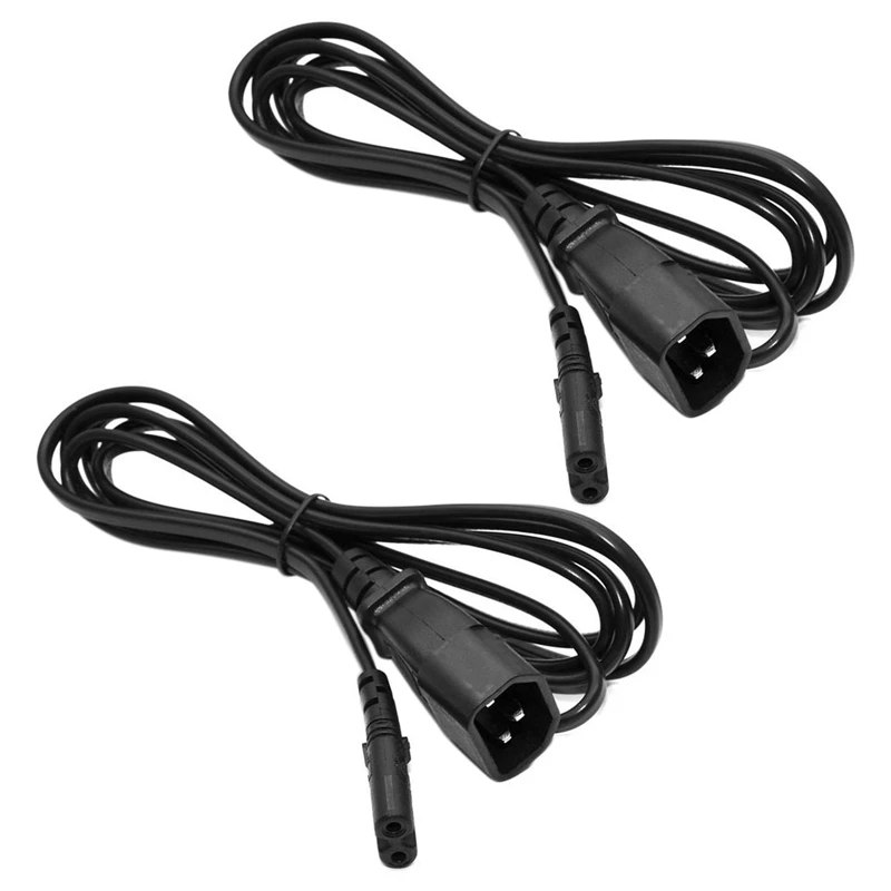 

2X IEC 3-Pin C14 Male To C7 Female Converter Adapter Cable For PDU UPS Kettle(2.0M)