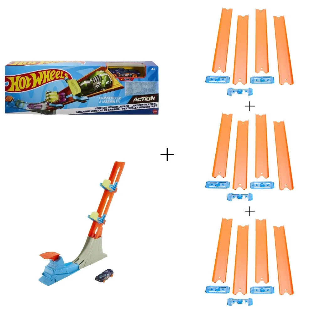 

Hot Wheels Track Builder 360cm Orange Runway Set and Hot Wheels Stunt jump Racing Şeti