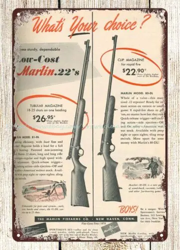 1947 металлический жестяной знак Marlin ностальгическое настенное искусство для
