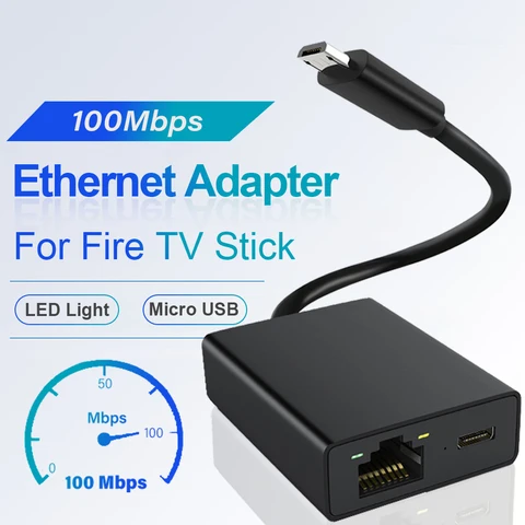 Ethernet-адаптер onbian для пожарной ТВ-палки 100 Мбит/с, внешняя сетевая карта для 4K Fire TV Stick Micro к Ethernet-адаптеру RJ45