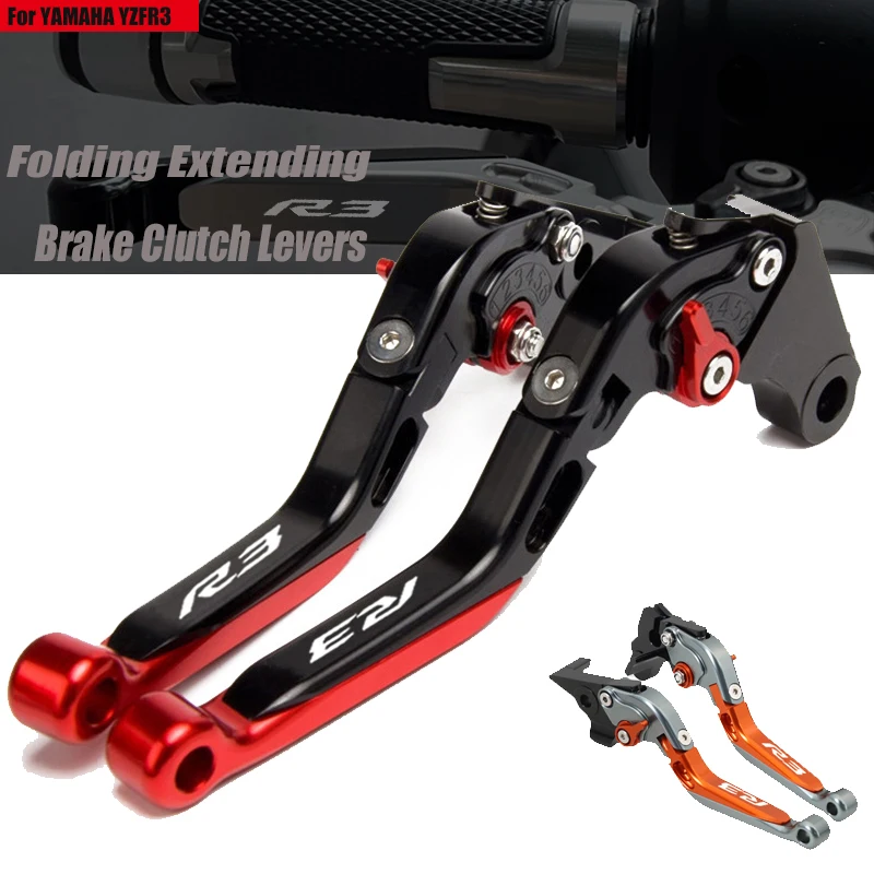 YZFR3 1 Pair Adjustable Brakes Clutch Levers Handle Bar For YAMAHA YZF R3 2015 2016 2017 2018 2019 2020 2022 YZF-R3 Accessories