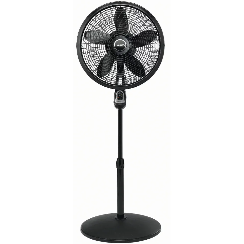 

Lasko 18" 3-Speed Oscillating Cyclone Pedestal Fan with Remote and Timer, 1843, Black