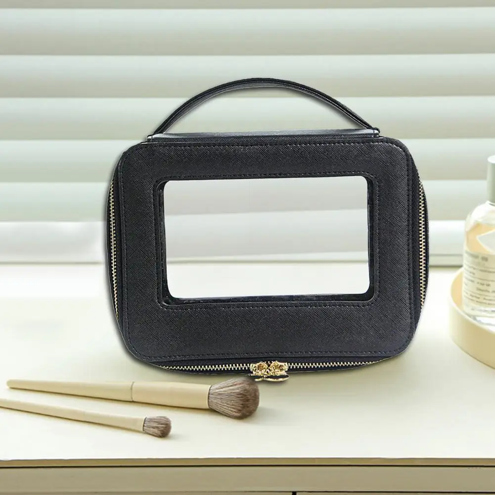 

Storage Pouch Smooth Zipper Water-proof Moisture-Proof Transparent Visible Cosmetic Bag Storage Organizer Organization