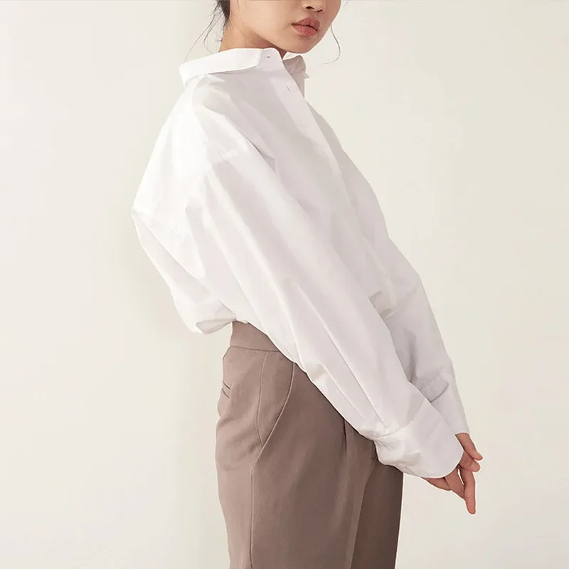 Осенняя рубашка из 100% хлопка женская одежда свободная повседневная рубашка-поло