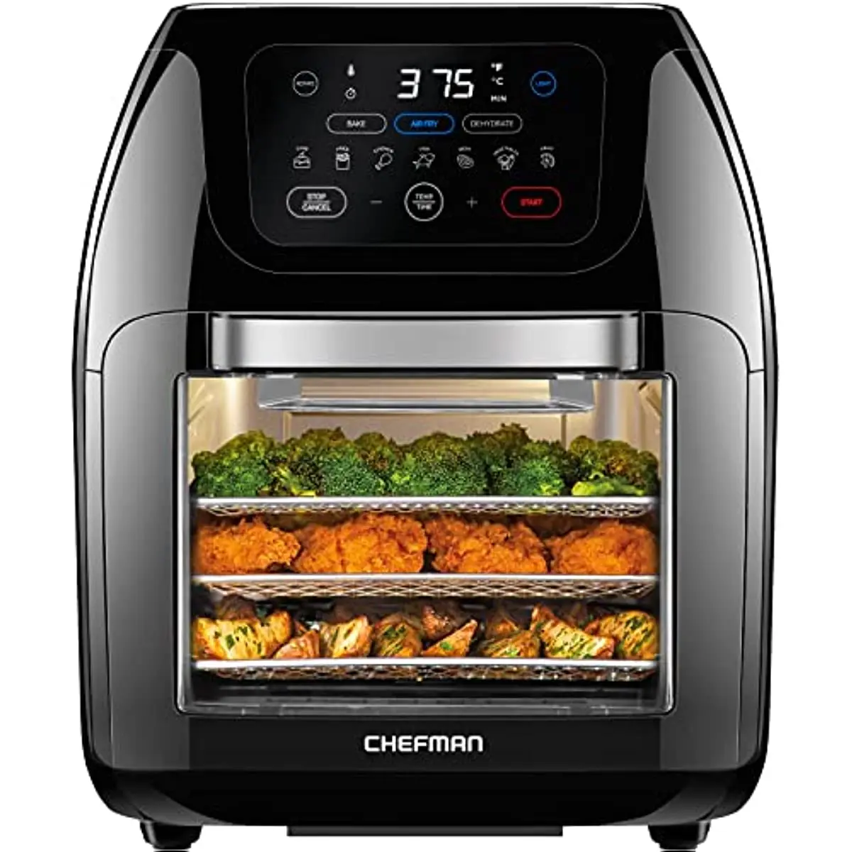 

Multifunctional Digital Air Fryer+ Rotisserie, Dehydrator, Convection Oven, 17 Touch Screen Presets Fry, Roast, Dehydrate, Bake