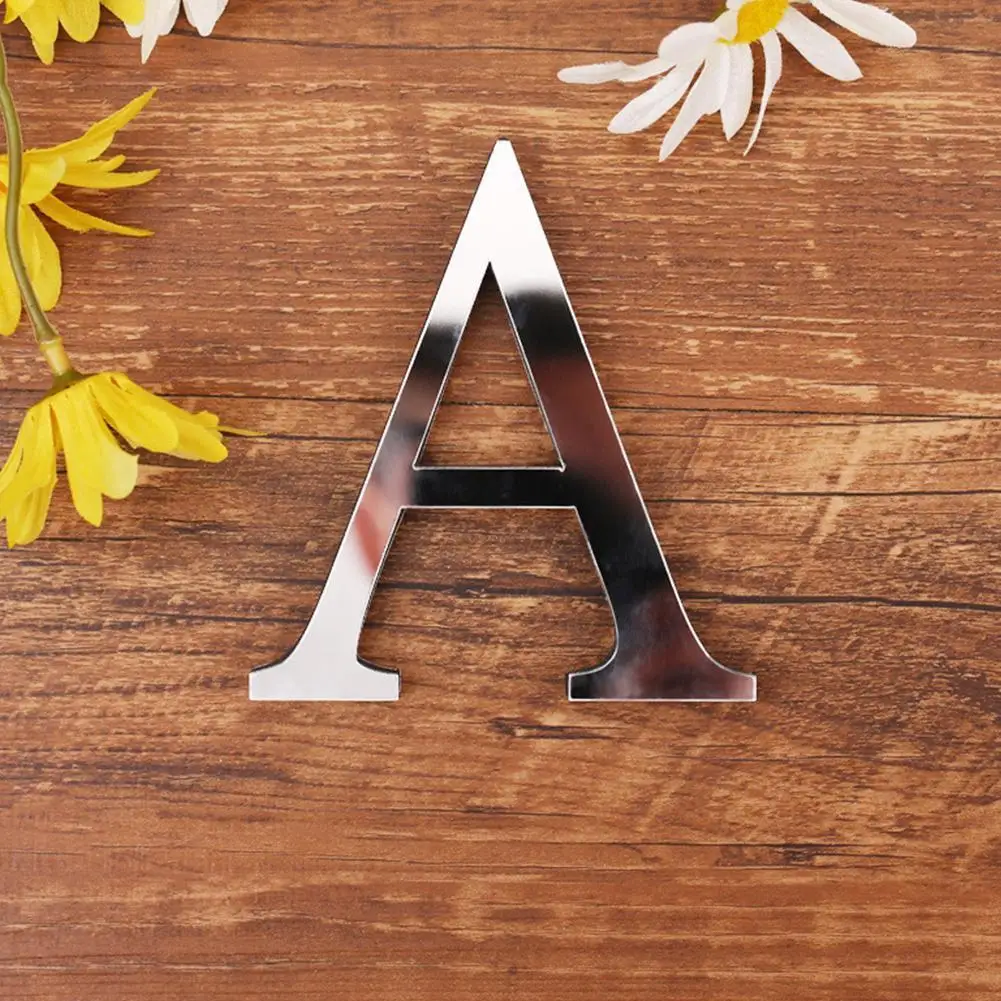 

Английский акриловый стикер с буквами, любовь, персонажи, украшение для дома, 3d Зеркальная Наклейка на стену, буквы s, логотип алфавита