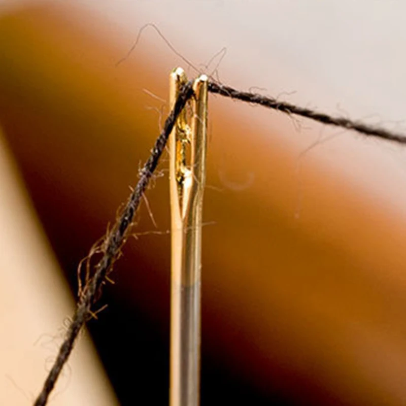 Игла с двойным отверстием швейные инструменты игла для ручного шитья резьбы без