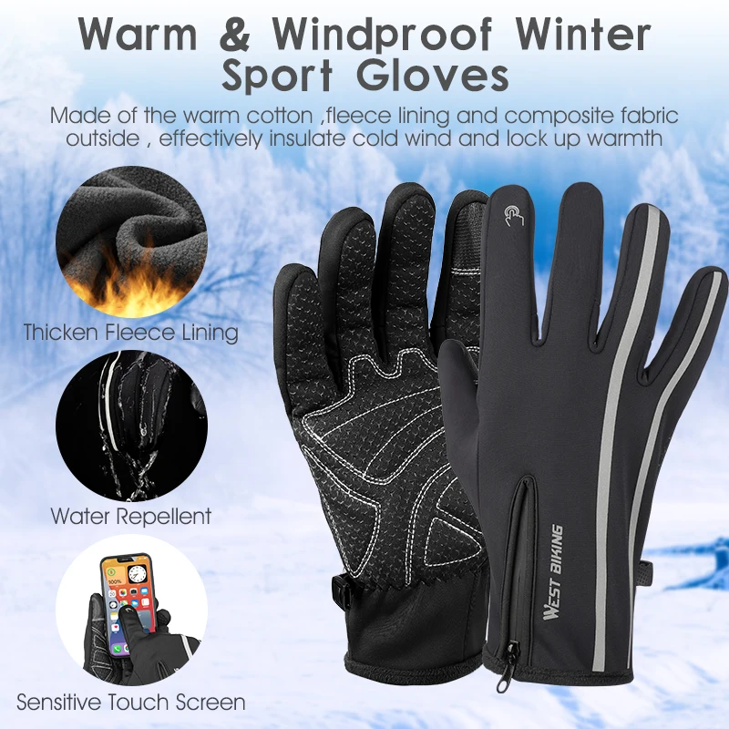 

Winter Ski Gloves Windproof Warm Waterproof Touch-Screen Fleece Non-slip Snowboard Snowmobile Cycling Skiing Men Women