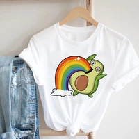 clothing cartoon tshirt girl top tee fruit print t shirt 90s graphic beach female women clothes avocado ladies summer fruit beac