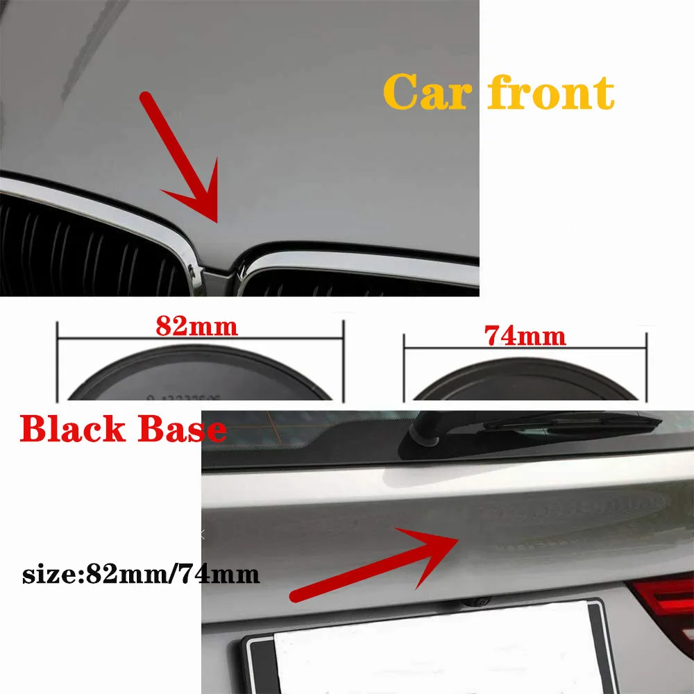 

2pc Black Base Blue/White 82MM 74mm Front Hood Rear Trunk For E46 E30 E39 E34 E60 E36 E38 M3 M5 M6 STICKER