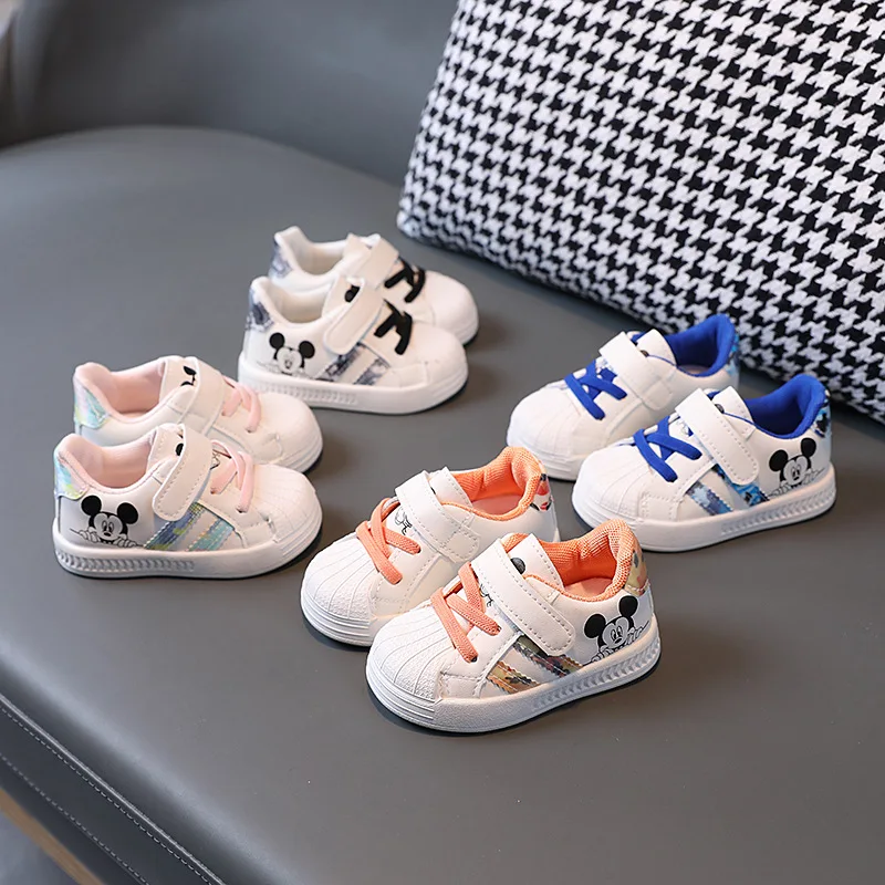 

Classic Hot Sales Disney Girls Boys Sneakers Micky Mouse Lovely Toddlers Infant Tennis High Quality Cool Baby First Walkers