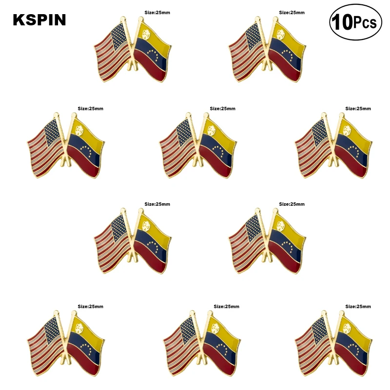 

U.S.A.& Venezuela Lapel Pin Flag badge Brooch Pins Badges 10Pcs a Lot