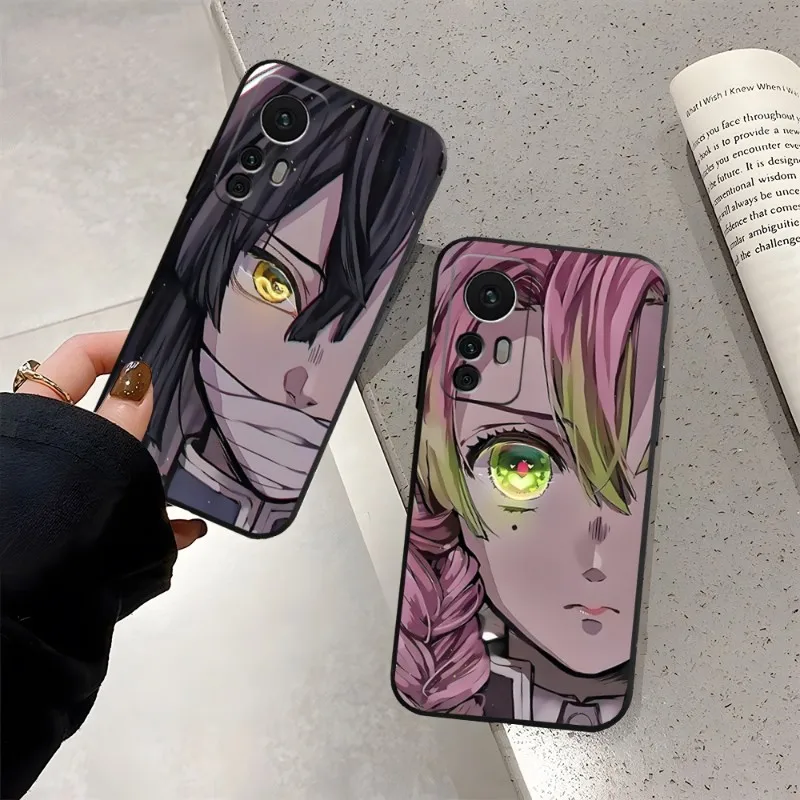 

Demon Slayer Phone Case For Xiaomi 11 11T 13 11i 12 10T 10TPro 10 Pro Lite Ulltra MIX4 CIVI Funda Black Coque