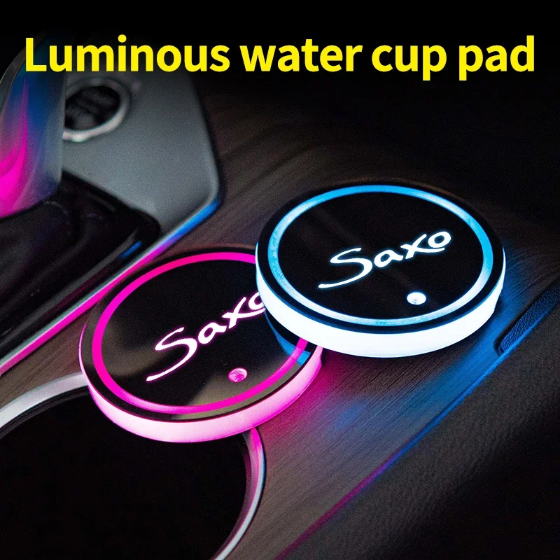 СВЕТОДИОДНЫЙ Автомобильный держатель для напитков эмблема Citroen Saxo декоративное