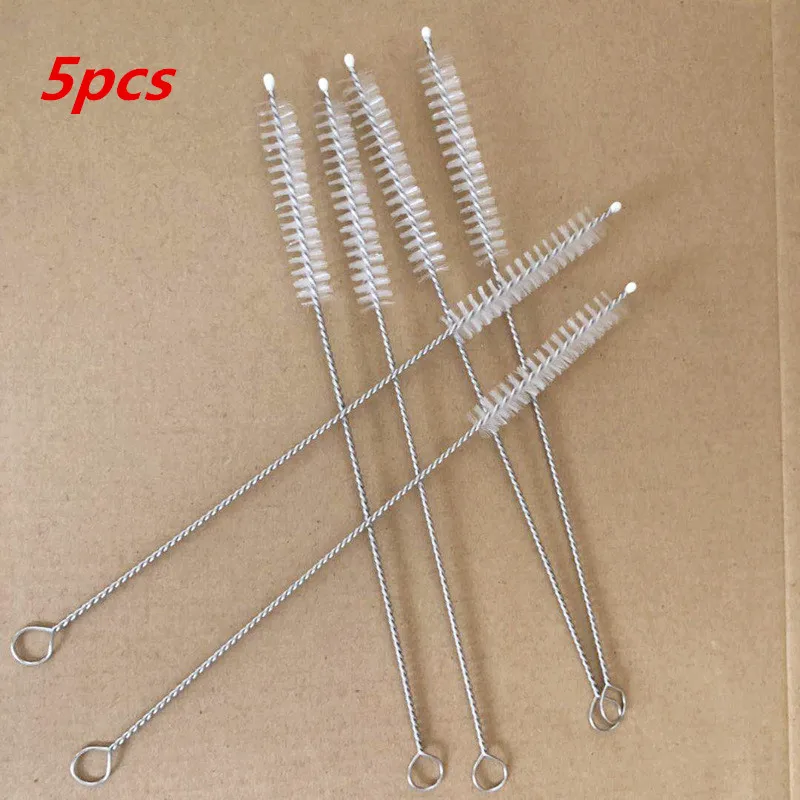 

5Pc Stainless Steel Glass Nylon Straw Cleaner Brush Cleaning Drinking Pipe Reusable Cleaning brush for Cup Straw Glass Container