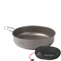 foldable outdoor pure titanium lightweight increased frying pan 1 2l camping pot tray eco friendly kitchen supplies picnic pot