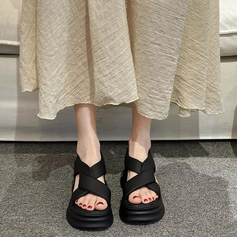 Сандалии женские в римском стиле универсальные туфли на ремешках для маффинов