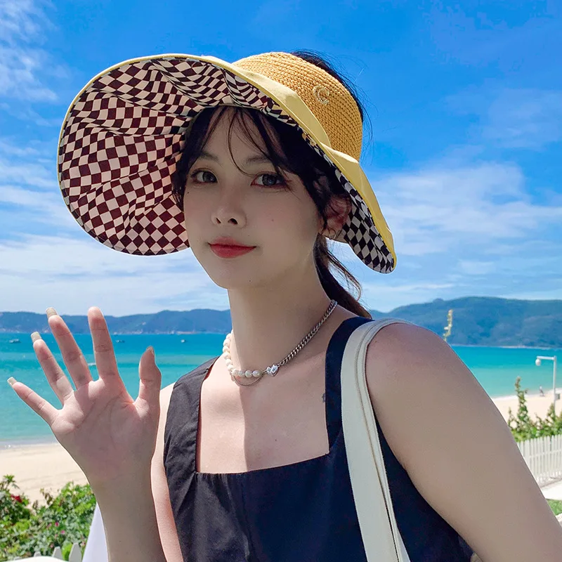 Summer Hats For Women Foldable Sun Hat lattice big brim Visor Suncreen Floppy Cap Female Outdoor Casual Baseball |