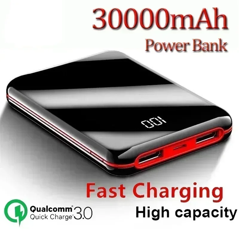 Мини-банк питания с дисплеем 30000 мАч и внешним аккумулятором Power Bank для Xiaomi Lphone