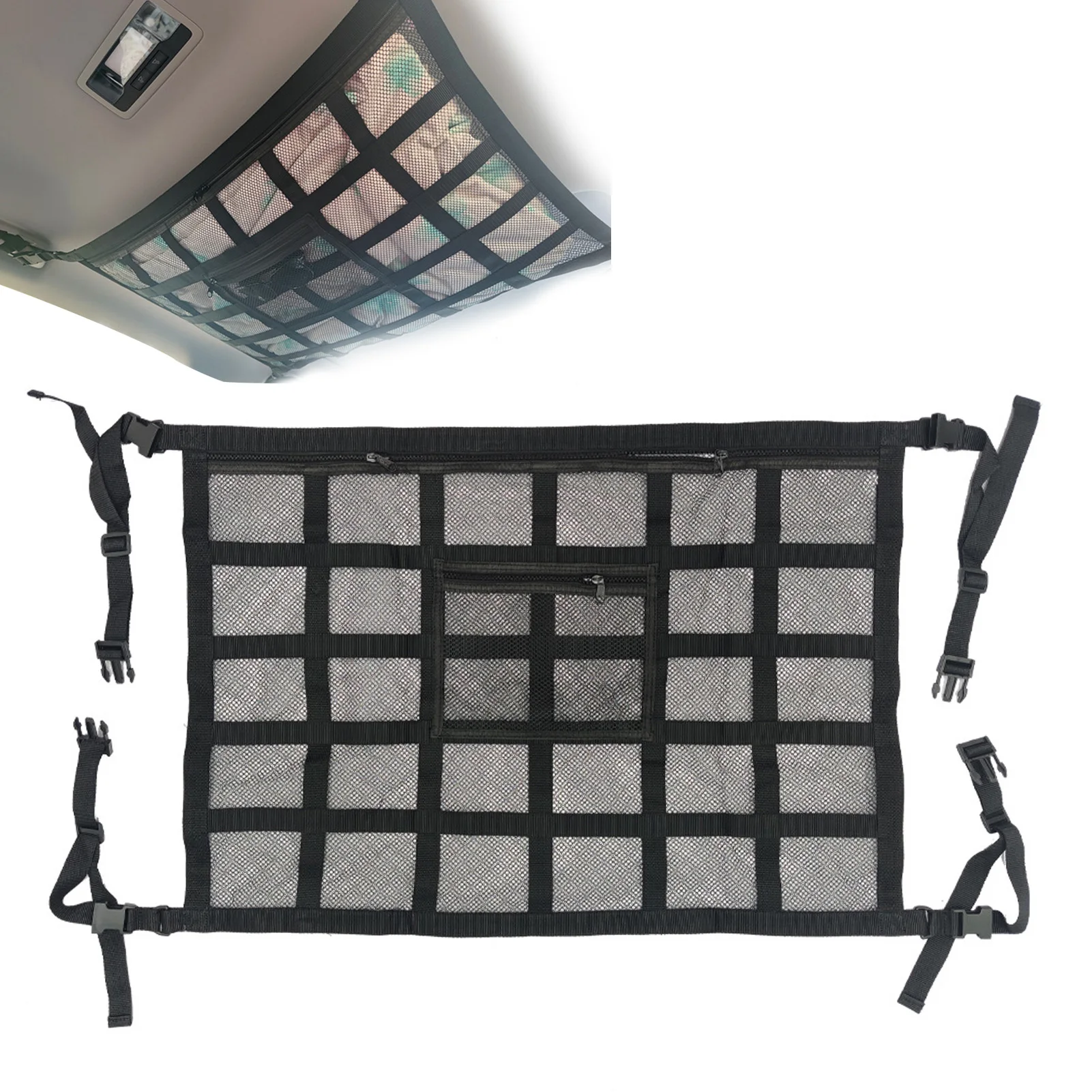 

Cargo Net For Car Ceiling Storage Net For Car SUV Large Car Ceiling Cargo Net Pocket Mesh Car Roof Organizer For SUV Long Trip