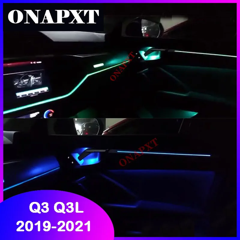 

For Audi Q3 Q3L 2019-2021 Ambient Light MMI Control Decorative LED 30 Colors Neon Dashboard Atmosphere Lamp illuminated Strip