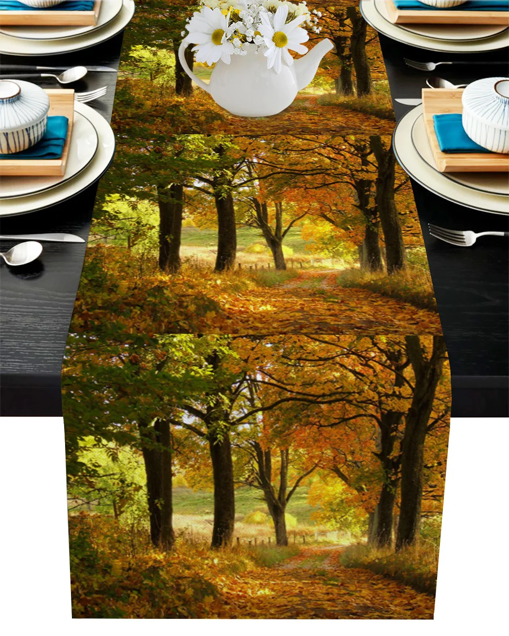 

Woods Road Orange Yellow Wedding Table Decoration Coffee Table Decor Dinner Table Decoration Table Runner Luxury