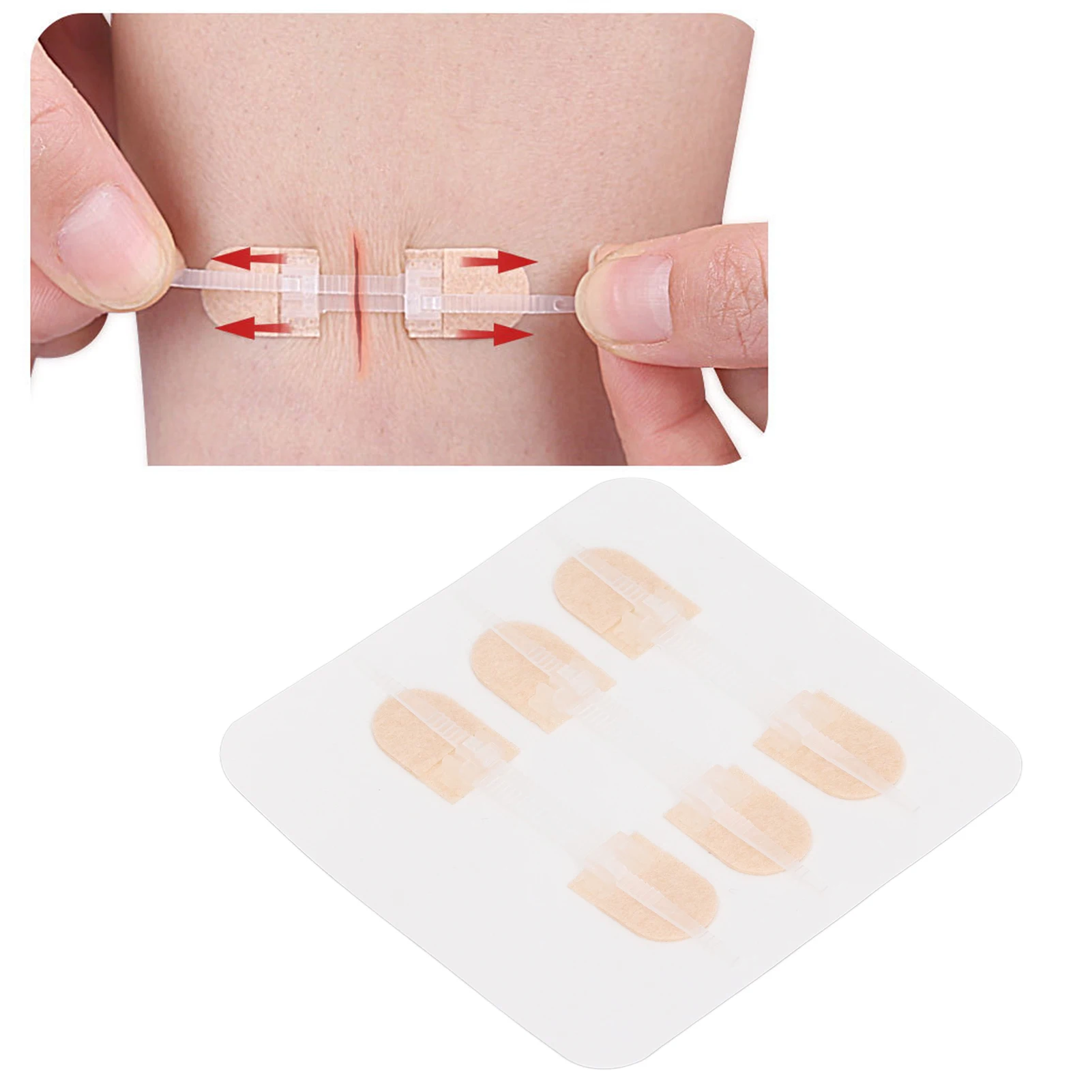 

3pcs Emergency Wound Closure Zip Sutures Bandaids Free Self Adhesive Painless Wound Closure Device for Outdoors