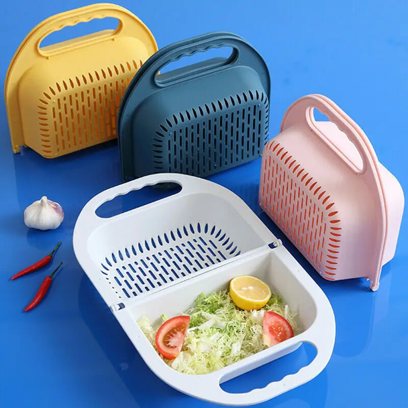 

Foldable Drain Sink Basket Food Strainer Fruit Vegetable Container Storage Basin