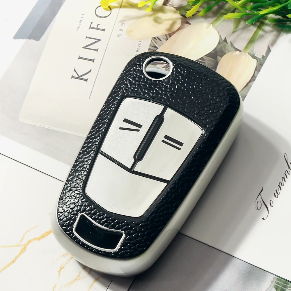 

KEYYOU для Opel Vauxhall Astra H Corsa D Vectra C Zafira Astra Vectra Signum 2/3 кнопки кожаный чехол из ТПУ для автомобильного ключа
