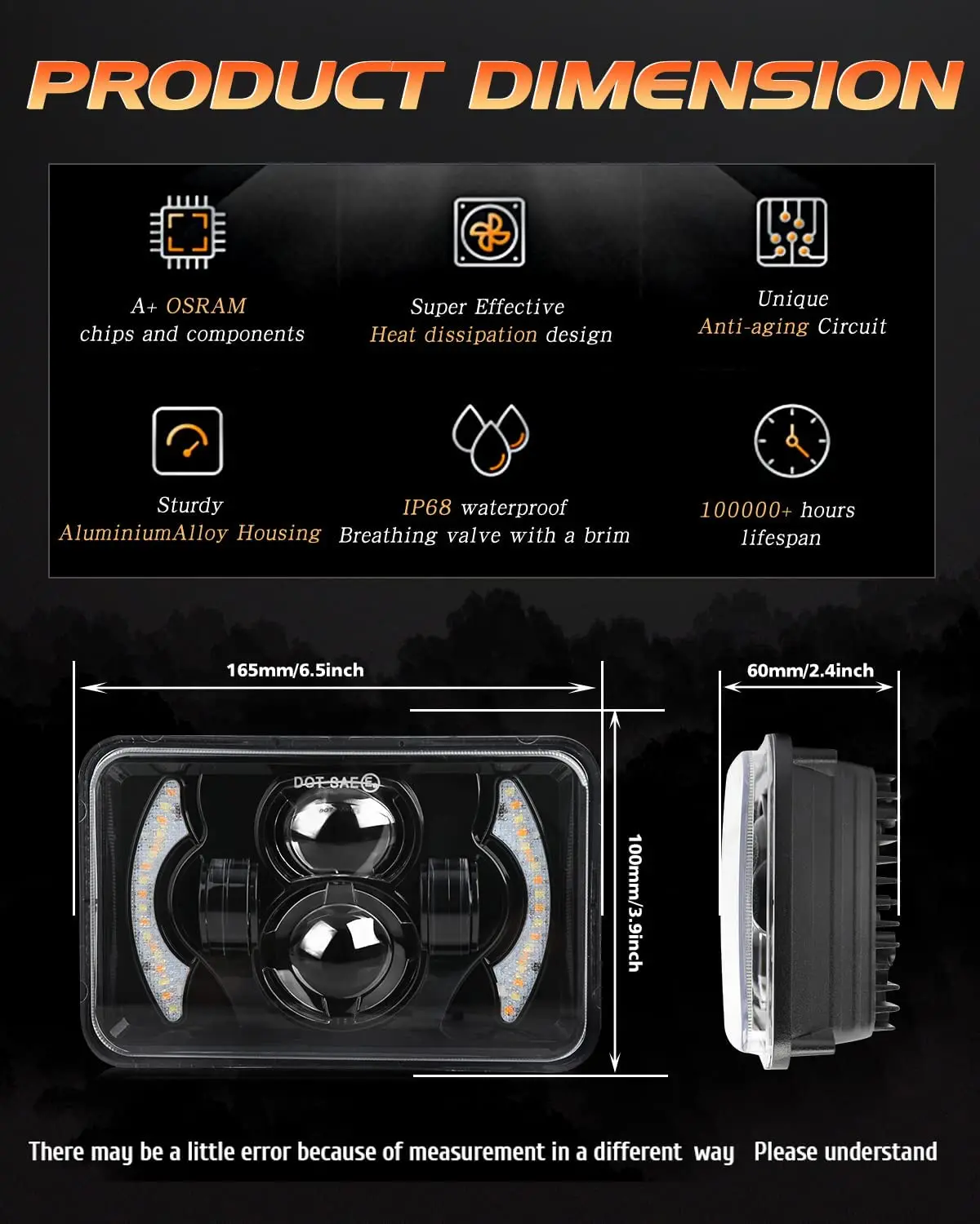 80 Вт Высокоинтенсивные Фары В Сборе 4x6 Дюймов Двухлучевые Лампы H4 Для