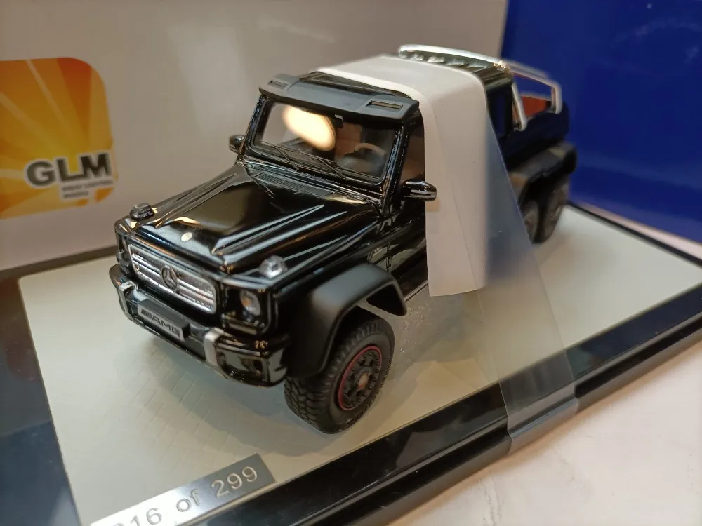 

GLM 1 43 BENZ G63 6x6, черный модифицированный внедорожник, Фотофон, коллекция декоративных подарков