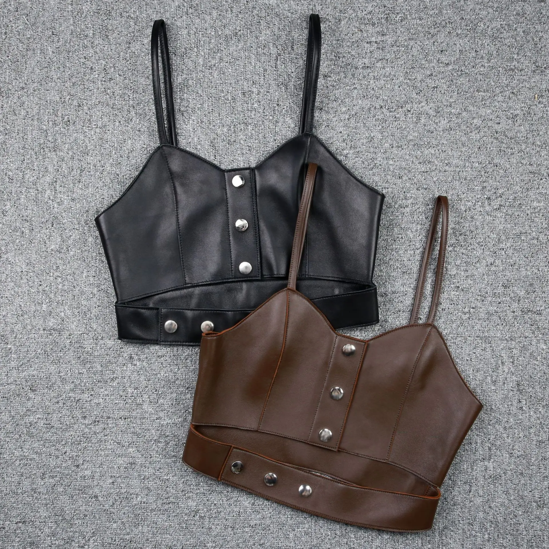 2022 New Design Street All-Match Genuine Sheepskin Leather Vest E22