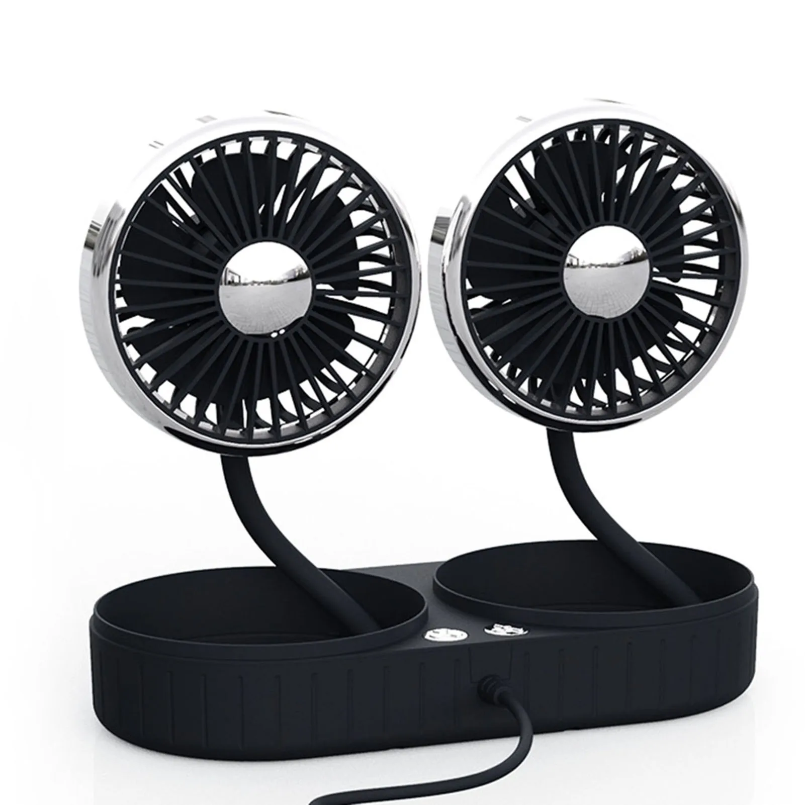 

Car Fan 360° Rotatable Dual-Head Cooling Fan USB Rechargeable Car Seat Fan