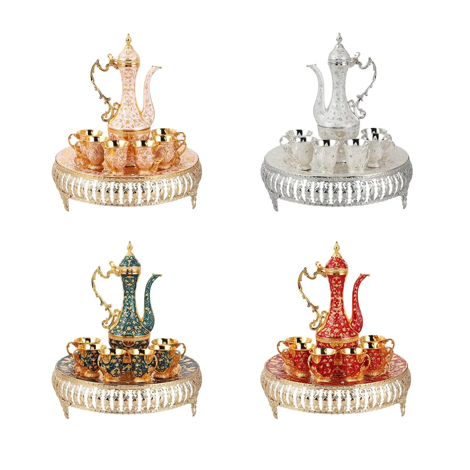 

Vintage Turkish Coffee Pot Set Tea Set Flagon Tea Flask for Wedding Gift