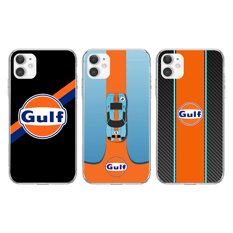 

Luxury Car Racing Gulfs Transparent Phone Cases for IPhone 13 12 11 Pro Max Mini XS XR 8 7 6 6S Plus X SE2020 TPU Cover Case