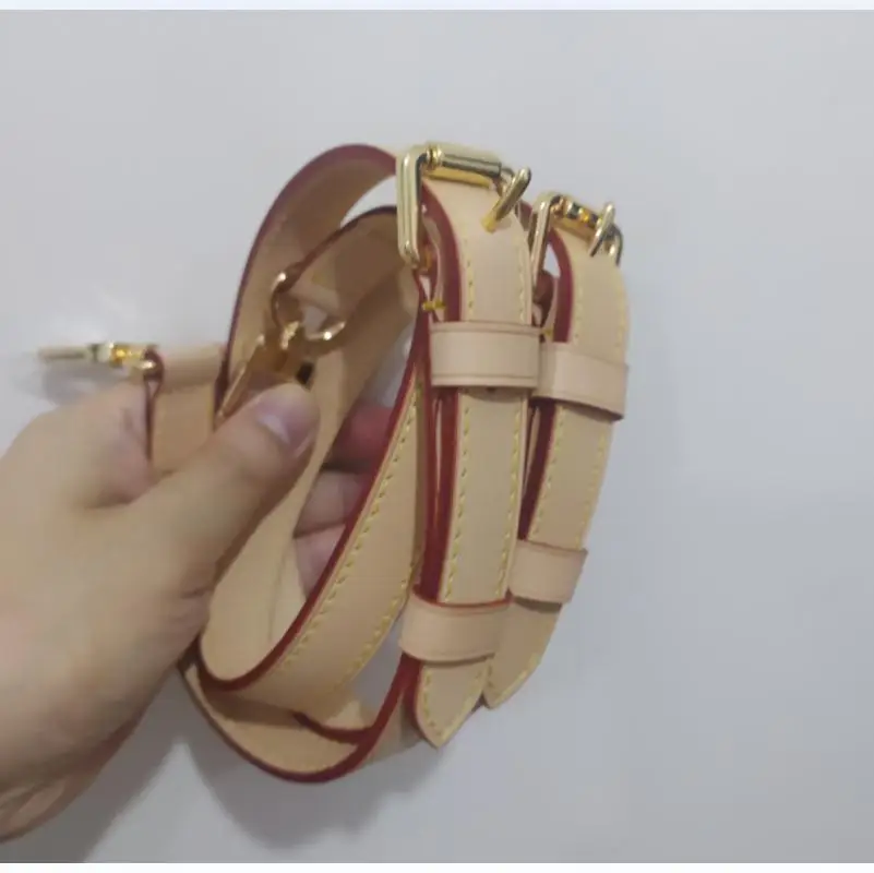 Top Quality Genuine Vachetta Patina Calf Leather Shoulder Strap For Designer Women Handbag Duffle Bag Purse Carry Belt