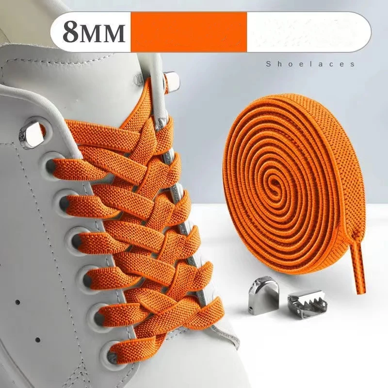 

1 Pair No Tie Shoe Laces Elastic Shoelaces Outdoor Leisure Sneakers Quick Safety Flat Shoe Lace Kids and Adult Unisex Lazy Laces